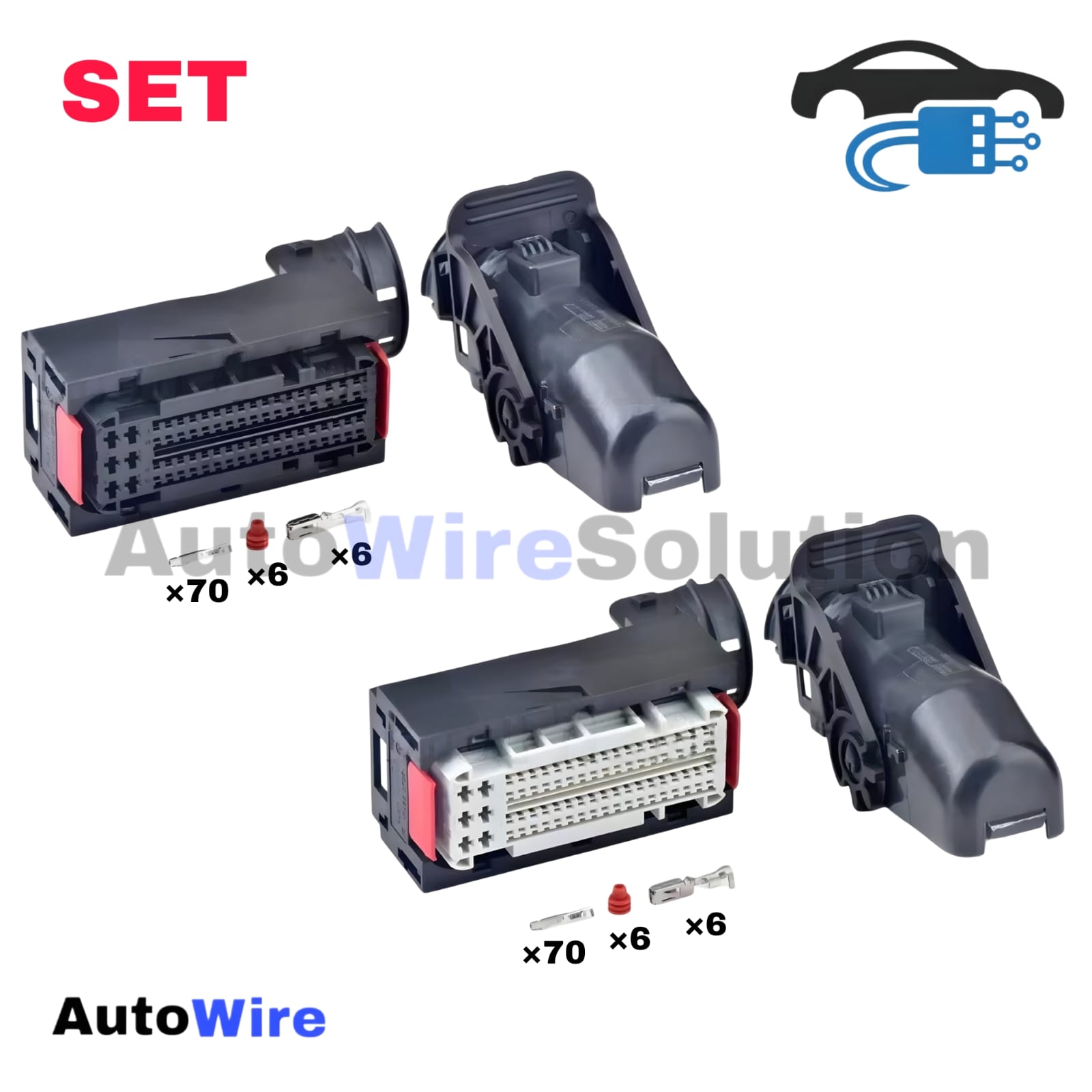 CONNECTOR TE AMP WHITE BLACK 76 PIN KIT