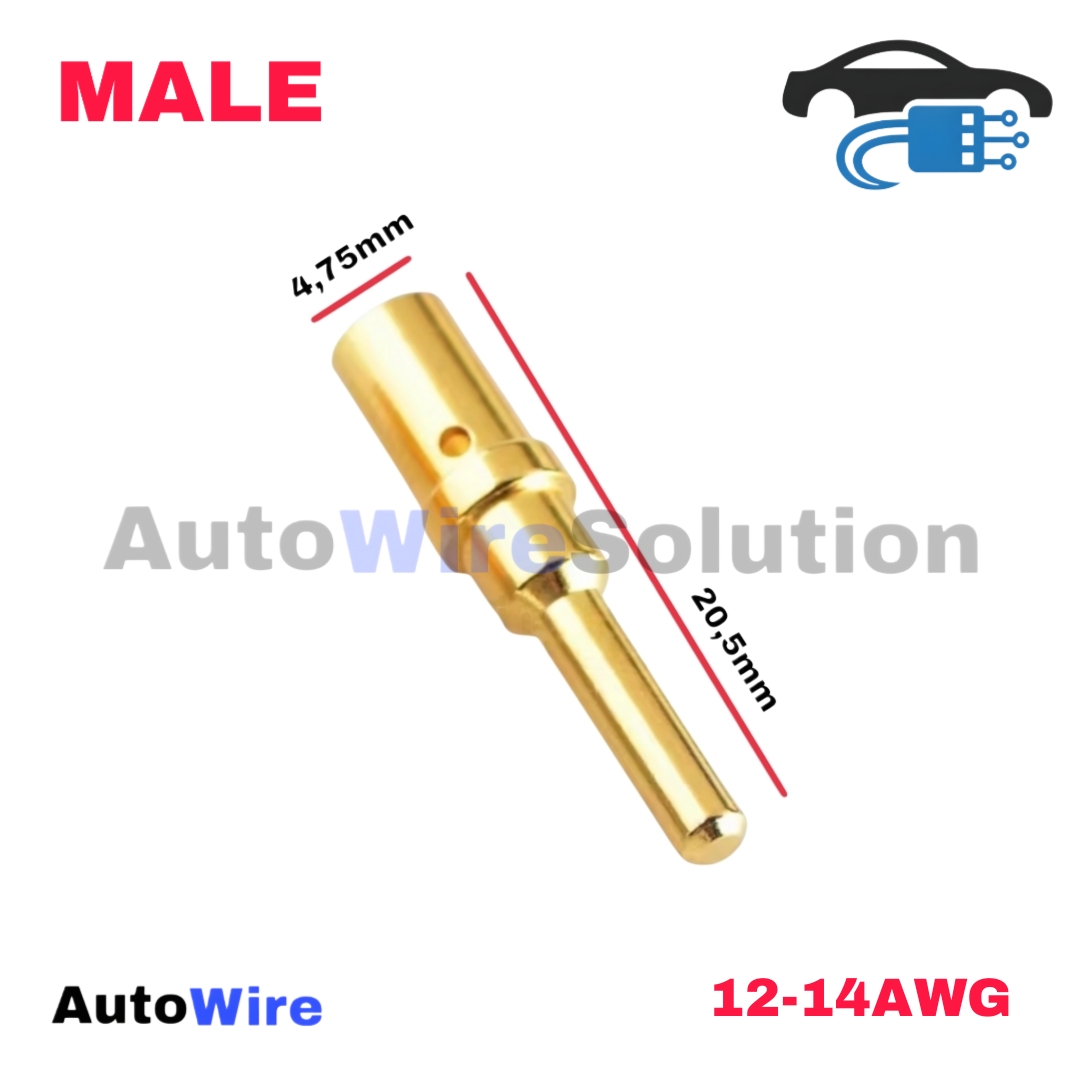 TERMINAL PIN DEUTSCH SIZE 12 GOLD MALE